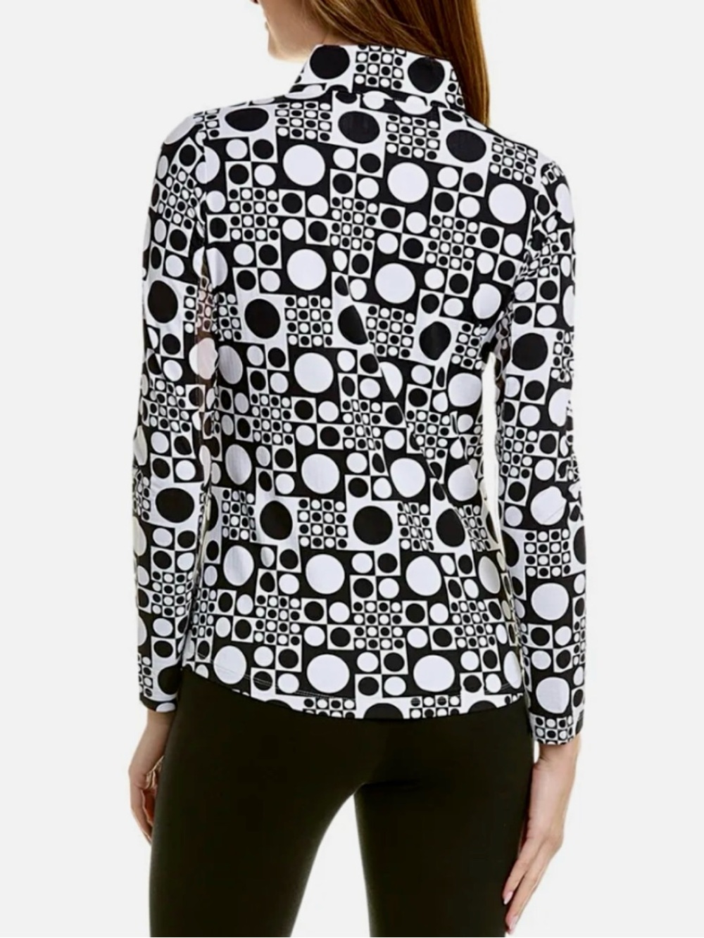 IBKUL Elise Mock Zip Long Sleeve Top - Picture 2 of 2